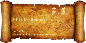 Pillis Bennó névjegykártya